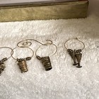 12pc Gold Metal Wine Glass Charms  Lightweight Wine Theme Charm Rings