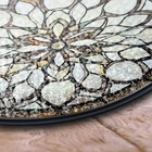 Elegant Floral Stained Glass Round Window Panel With Intricate Design For Home