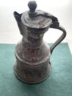 Antique Turkish Copper Ewer Possibly Ottoman Empire Era Hand Hammered Dovetailed