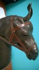 Large Equine Beauty Leather Wraped Horse Head Wall Decor Mount Stallion Figurine