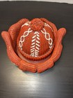 Yankee Candle Red Knit Hat   Mitten Jar Topper Candle Holder Christmas Winter