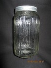 Vintage Clear Hoosier Glass Vertical Ribbed Jar   Shaker 5    Tall