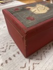 Rare Vintage Cricket B Hollow Wood Tin Chicken Recipe Storage Box