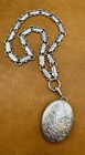 Antique Victorian Sterling Silver Book Chain And Locket