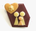 Handmade Vintage 1990 s  people Pins  By Lucinda Pin Brooch Heart Flower Family