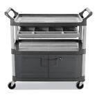 Rubbermaid Commercial 4094gra Xtra Instrument Cart With Storage Area - Gray New