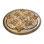 Vintage Turkish Copper Etched Artisan Hand-made Geometric Floral Wall Plate 