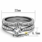  75 Ct Cubic Zirconia Stainless Steel 316 Wedding Ring Set Women s Size 5-10