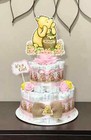 2 Tier Winnie The Pooh Diaper Cake Baby Shower Girl Table Centerpieces
