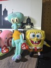 Ty Spongebob Squarepants Beanie Babies Complete Set Of 6 Rare new Plus Bonus 