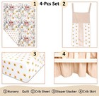 4-piece Crib Bedding Set  Baby Girl Bedding Crib Set  Flower Crib Skirt  Baby