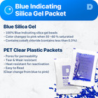  50 Pk  5 Gram  Dry   Dry  Premium Blue Indicating Silica Gel Packets - Reusable
