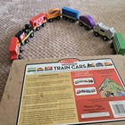 Melissa   Doug Wooden Train Cars Set Magnetic 8 Pc Missing 1 Preowned