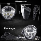 7   Led Projector Headlight With Bracket Clamp Drl Hi low Beam Lights For Harley