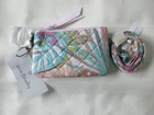 Vera Bradley Zip Id Case Card Holder Key Ring And Lanyard Rain Forest New Nwt