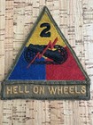 Wwii Us Army 2nd Armored Division Hell On Wheels Patch Tab Ssi