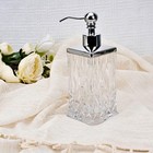 10oz Clear Glass Soap Dispenser With Silver Pump lead-free Thick-cut 