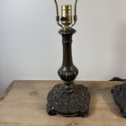 Pair Of Vintage Art Nouveau Cast Metal Table Lamp Bases Ornate Victorian Floral