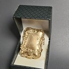 Victorian Flower Match Safe Vesta Case  Brass Antique Vintage Box Collectible 