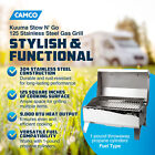 Camco Kuuma Stow N Go 125 Stainless Steel Gas Grill With Pedestal Mount  Silver