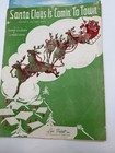 Lot Of 2 Vintage Sheet Music Of Blue Christmas And Santa Claus Is Coming To Town