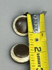 Vintage Brown   Ivory Large Dome Buttons Set Of 2 Possible Vegetable Ivory
