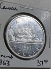 1963 Canada 1 Dollar Large Silver Coin Voyageur Cleaned