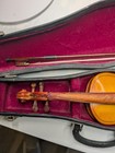 Vintage Miniature Violin With Bow   Case Musical Instrument Decor Collectible