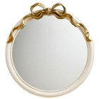 24-inch Gold Bow Resin Mirror     Perfect Decorative Accent For Nursery And 