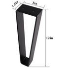 Trapezoid Furniture Legs 12 Inch Solid Steel Hairpin For Side Table Black 4 Pcs