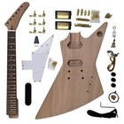 Unfinished Electric Guitar Diy Kit Ex Mahogany Body Gold Hardware Free Ship