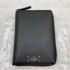Kate Spade Planner Zip Agenda Organizer Leather Black  6-hole System Organizer 