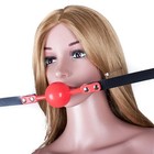 4 8cm Large Straight Bar Silicone Ball Gag Adjustable Pu Leather Strap Role Play