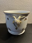 Herend Rothschild Bird Cache Pot Planter Pot Rams Head Handles  5 5    Jardiniere