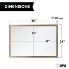 Extra Large Wood Framed Magnetic Dry Erase Board For Wall - 24 X 36 Inch - Brown
