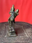 Antique Indian Brass Khandoba Statue     Deity   Wife Mhalsa On Horse 7 