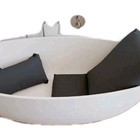 Badesofa Innovative 3 Piece Bath Sofa Charcoal Large Back  Seat And Foot Pillow