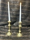 Pair Of Vintage Heavy Solid Brass Candlesticks holders 8 25    Tall India New