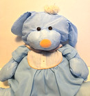 Vtg 1986 Fisher Price 16  Puffalump Blue Bunny Rabbit Nylon Stuffed Plush Outfit