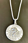 Sterling Silver Necklace St Saint Christopher 21mm Medal Pendant 24  Box Chain