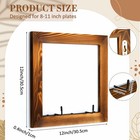 2 Set Plate Hangers  Wall Mounted Wooden Plate Display Holders  Rustic Burnt    