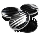  set Of 4  For Chevrolet 3 1 4 Inches 83mm 3 1 4  83mm  Black American Flag