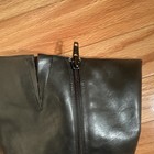 Black Leather Knee High Boots Square Toe Block Heel Zip Women s 8 5m