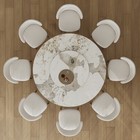 9 Pieces 59in Sintered Stone Dining Table Set With 35  Round Turntable 8 Chiars