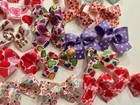 30 Med Valentine s Day Dog Bows Heart  Dog Bows Dog Grooming Bows Handmade Usa