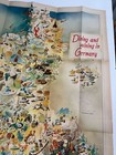 1960 Dining And Wining In Germany Fold Out Map Mcm Highly Collectable