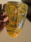 Vintage Jaramillo Brothers Of Mexico Sky Dreamer Gold Swirl Art Glass Face 8 x 5