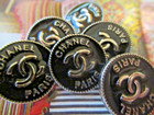Chanel Paris Five Black  Silver Tone Metal Buttons  Cc Logo 18 Mm  A Five Pc Set