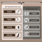 360  rotatable Led Desk Lamp With Clamp 5 Color Modes W  3 Detachable Light Tubes