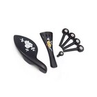 Set Violin Ebony Parts inlaid Shell Tailpiece tuning Pegs endpins chin Rest